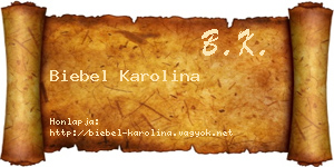 Biebel Karolina névjegykártya